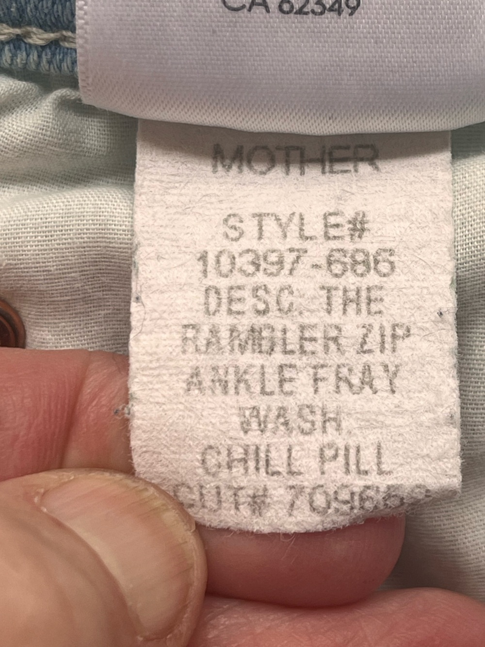 Mother Jeans Rambler Zip Ankle Fray Size 30 Hi Rise Wide Leg Chill Pill Blue - Picture 8 of 13